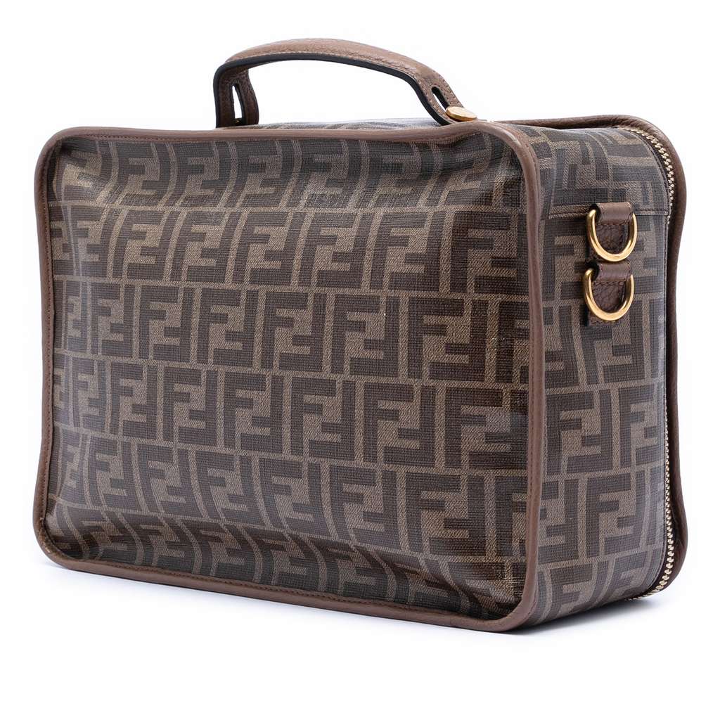 Fendi Zucca Coated Canvas Karligraphy Travel Bag Brown Canvas Good condition - Back View