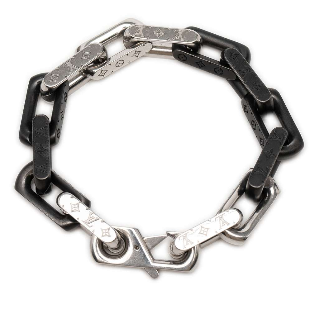 Louis Vuitton Stainless Steel Monogram Chain Bracelet Silver Stainless steel Good condition - Inside View