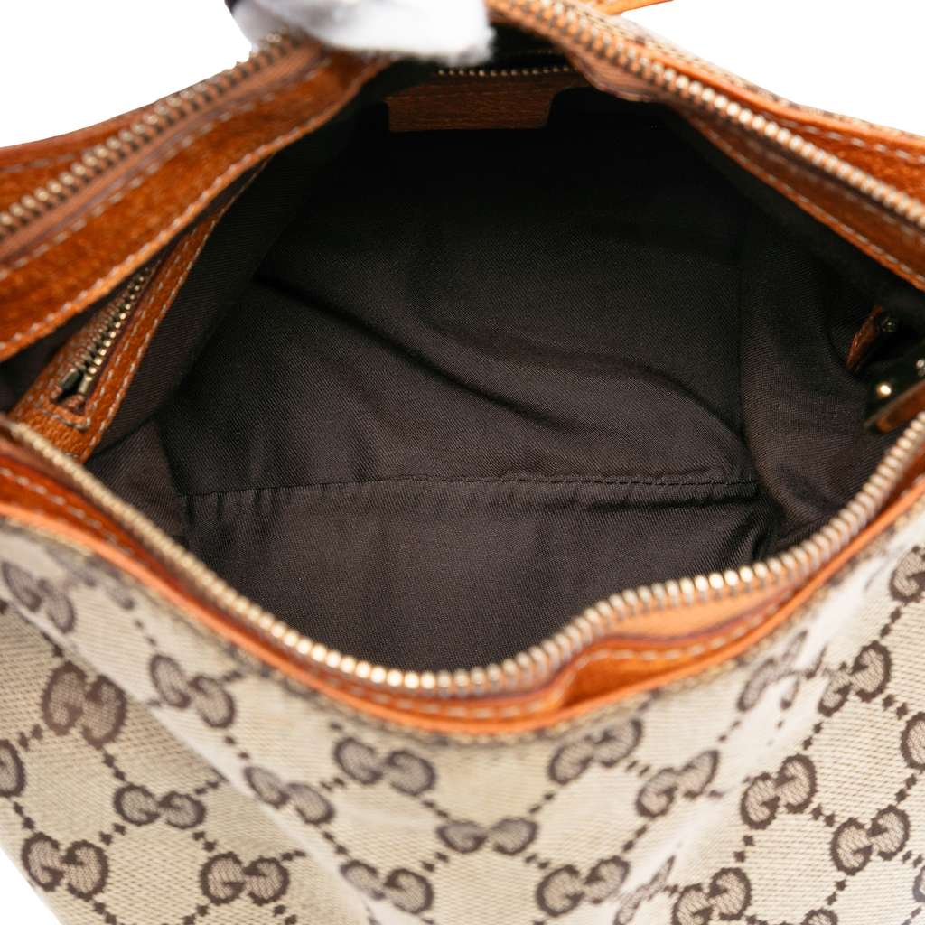 Gucci GG Canvas Horsebit Creole Hobo Bag Beige Good condition - Model View