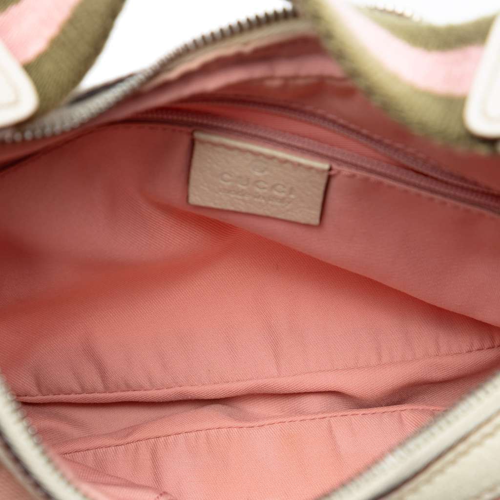 Gucci Small GG Canvas Web Pop Shoulder Bag Pink Canvas Good condition - Model View