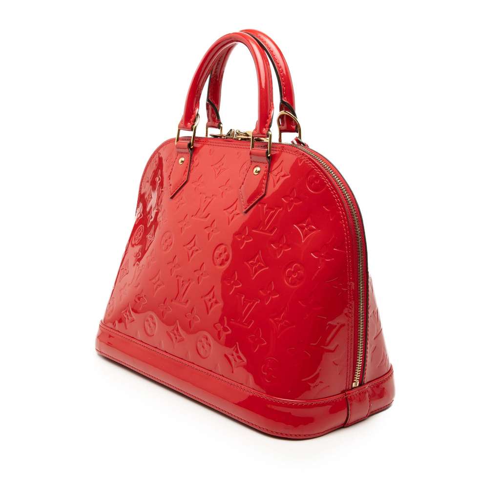 Louis Vuitton Monogram Vernis Alma PM Red Leather Good condition - Back View