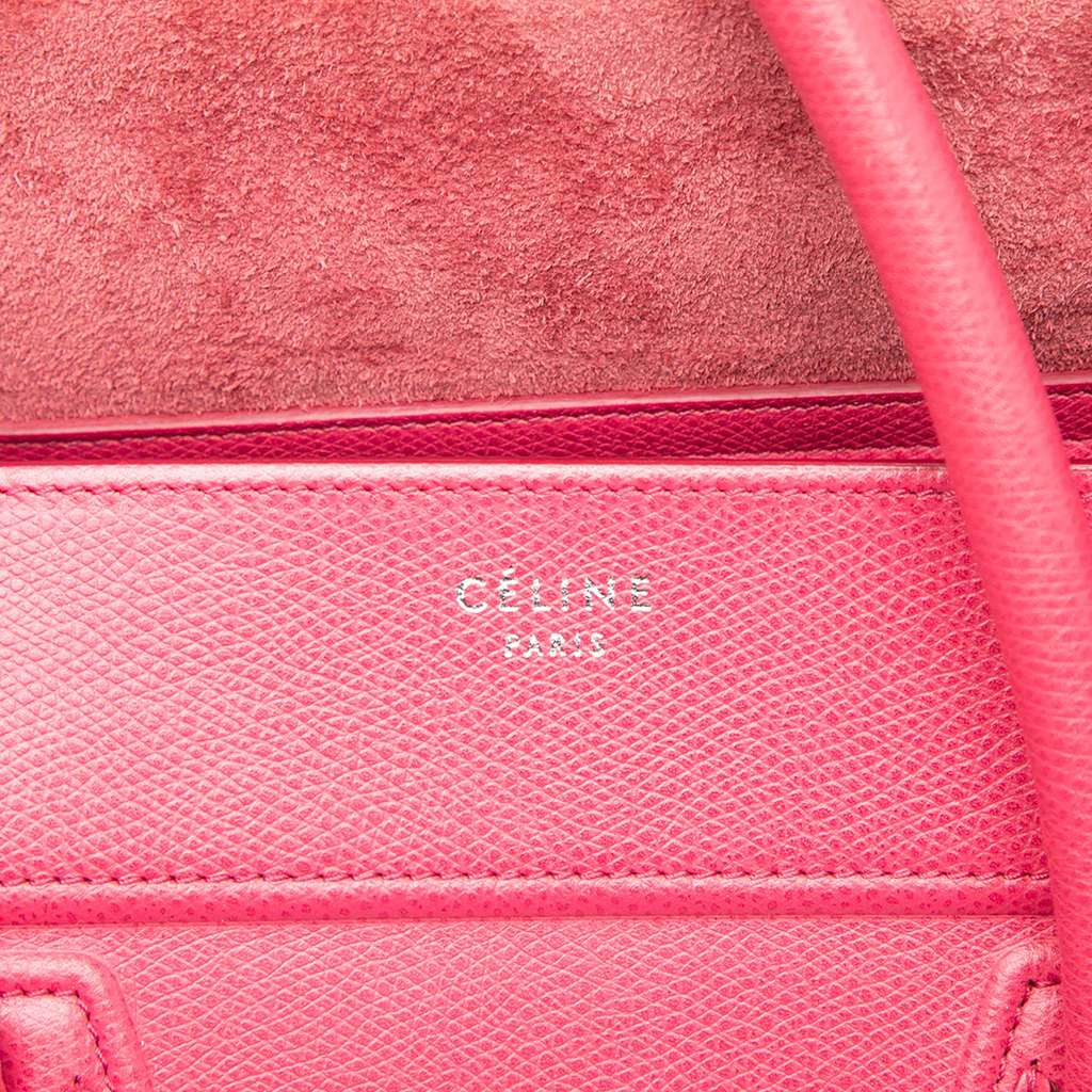 Celine Medium Grained Calfskin Phantom Luggage Tote Pink Leather Very good condition - Box View