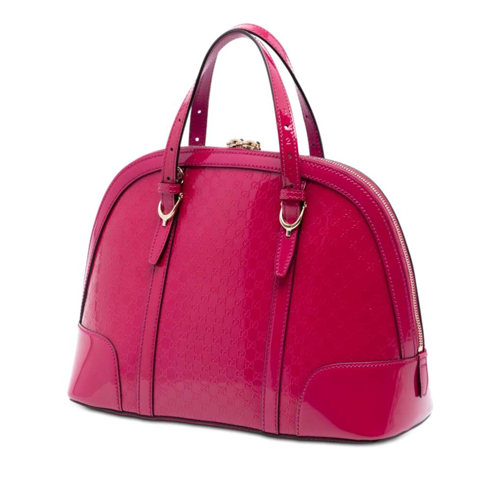 Gucci Small Microguccissima Patent Nice Dome Satchel Pink Leather Good condition - Back View