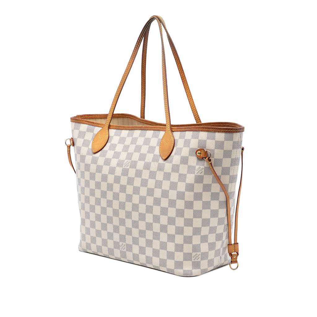 Louis Vuitton Damier Azur Neverfull MM White Good condition - Back View