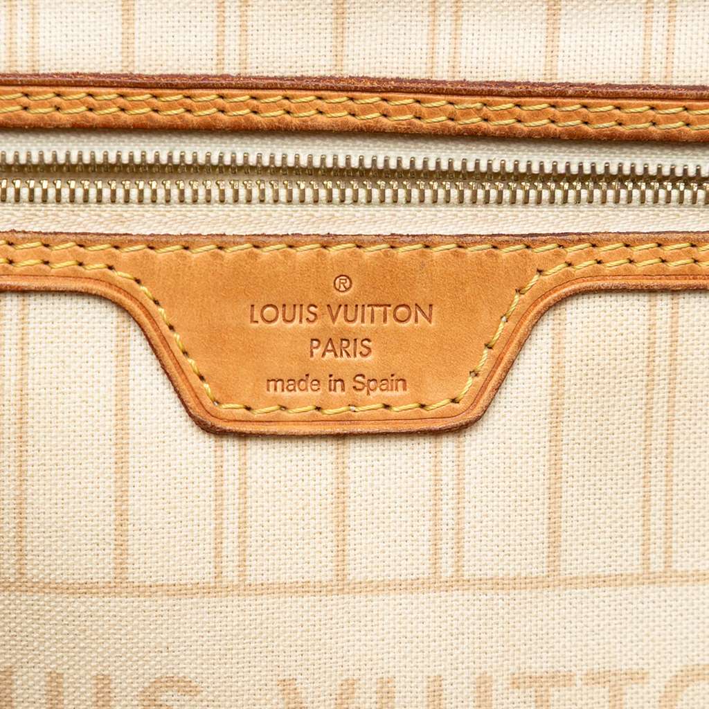 Louis Vuitton Damier Azur Neverfull MM White Good condition - Box View