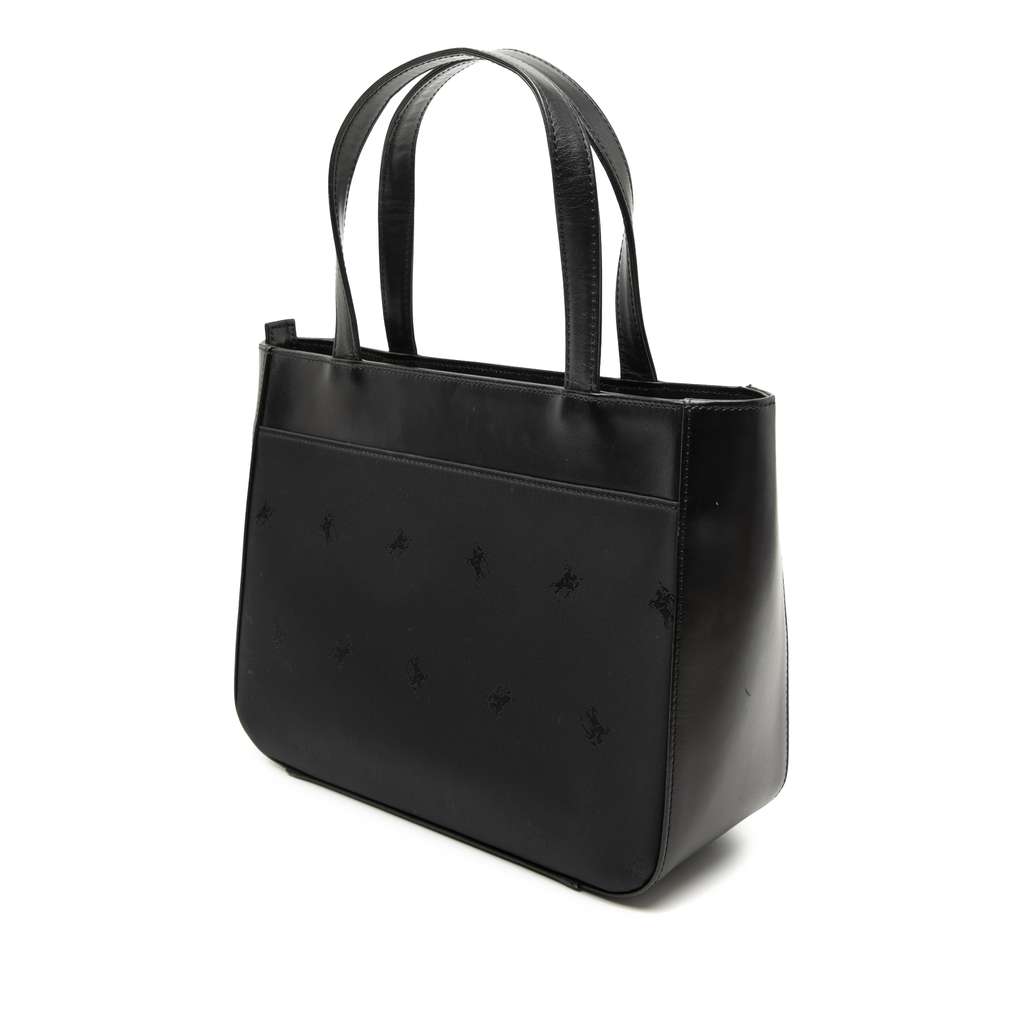 Burberry Leather Trimmed Nylon Handbag Black Good condition - Back View