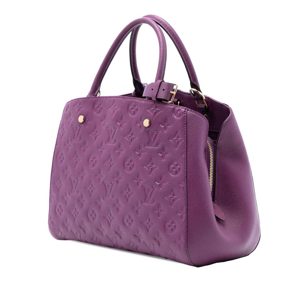 Louis Vuitton Monogram Empreinte Montaigne MM Purple Leather Good condition - Back View