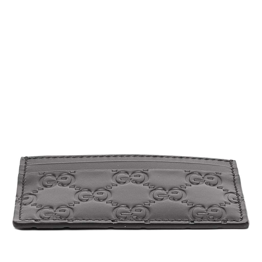 Gucci Guccissima Card Holder Black Leather Good condition - Inside View