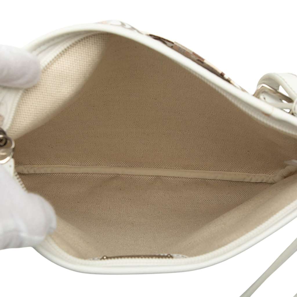 Salvatore Ferragamo Coated Canvas Logo Crossbody Beige Good condition - Model View