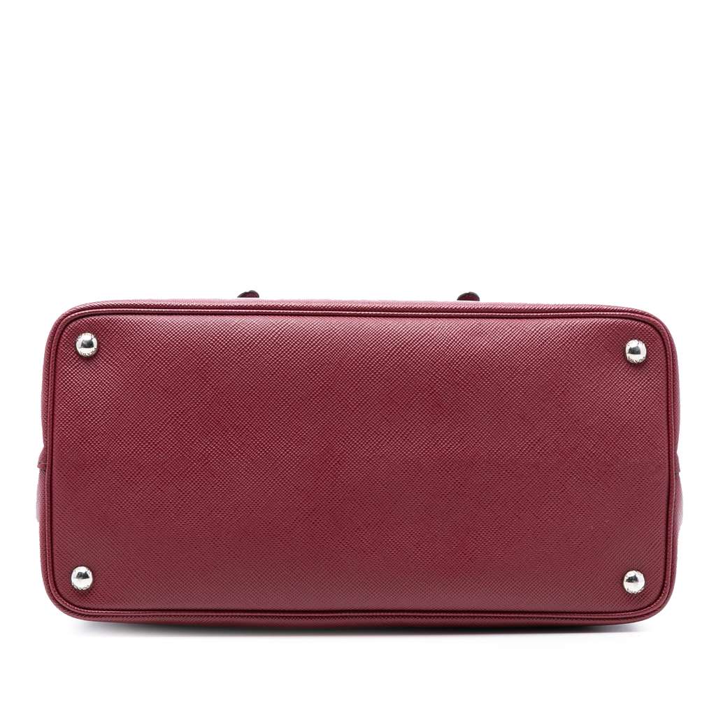 Prada Medium Saffiano Cuir Double Handle Satchel Red Leather Good condition - Inside View