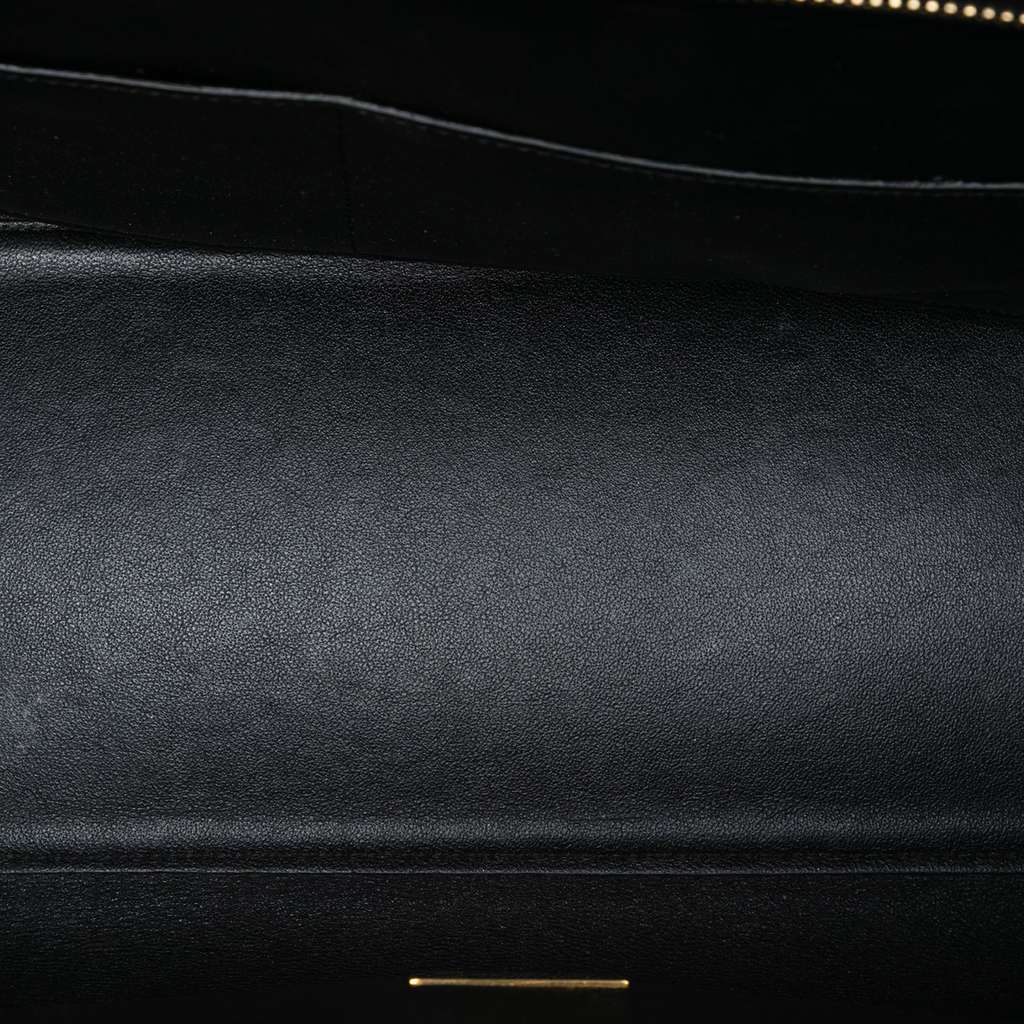 Celine Small Tricolor Canvas and Calfskin Trapeze Satchel Blue Canvas Good condition - Model View