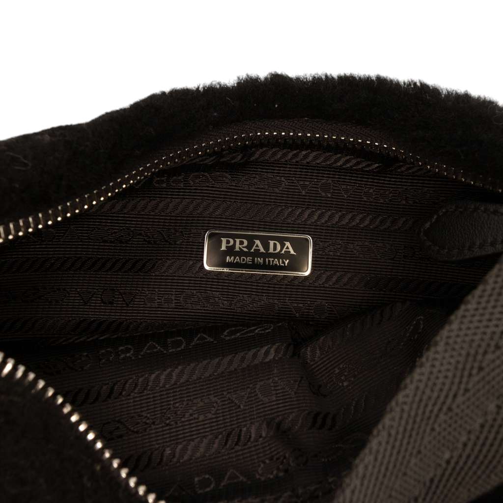 Prada Mini Terry Re Edition 2000 Shoulder Bag Black Cotton Very good condition - Box View
