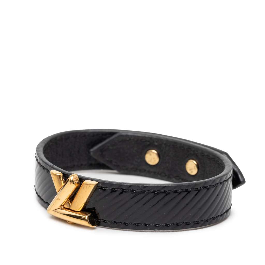 Louis Vuitton Epi Twist It Bracelet Black Leather Good condition - Back View