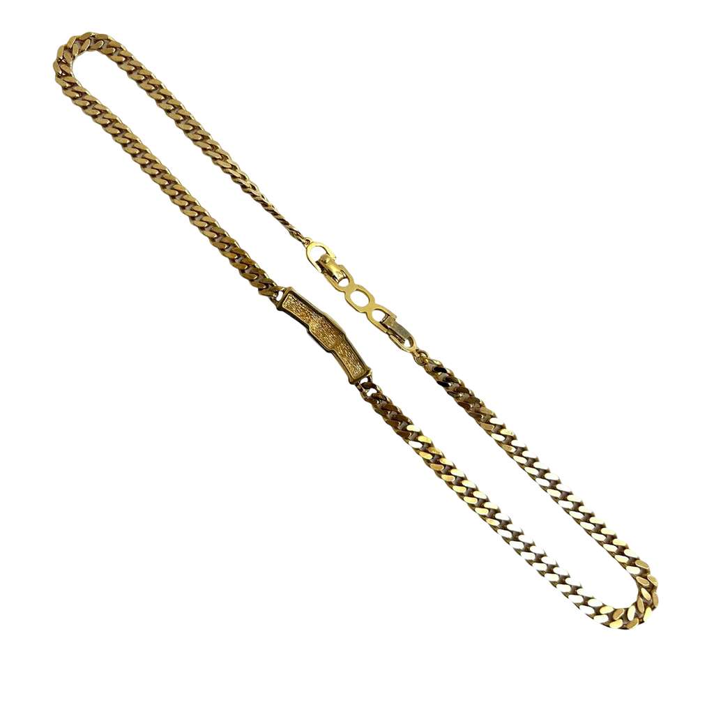 Dior Gold Plated CD Logo Rhinestone Cuban Chain Link Necklace Gold Metal Good condition - Back View