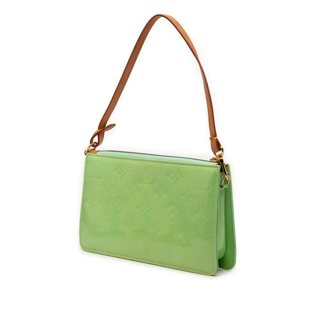 Louis Vuitton Monogram Vernis Pochette Lexington Green Leather Very good - Back View