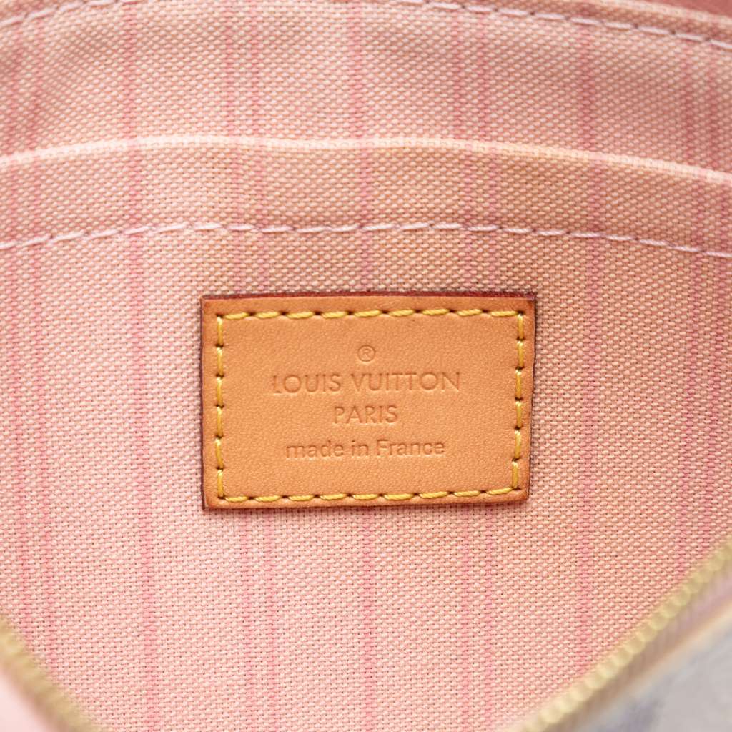 Louis Vuitton Damier Azur Neverfull Pouch MM White Good condition - Box View