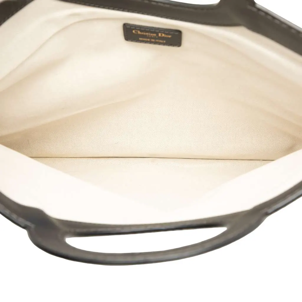 Dior Oblique Canvas Fold Over Clutch Blue Canvas Very good - Model View