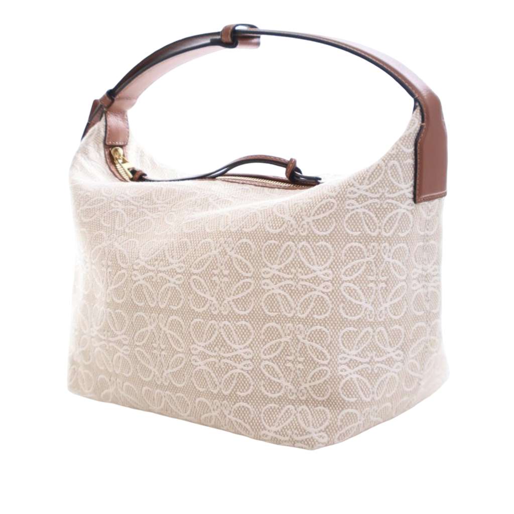 Loewe Medium Anagram Canvas Cubi Bag Brown Canvas Good condition - Back View