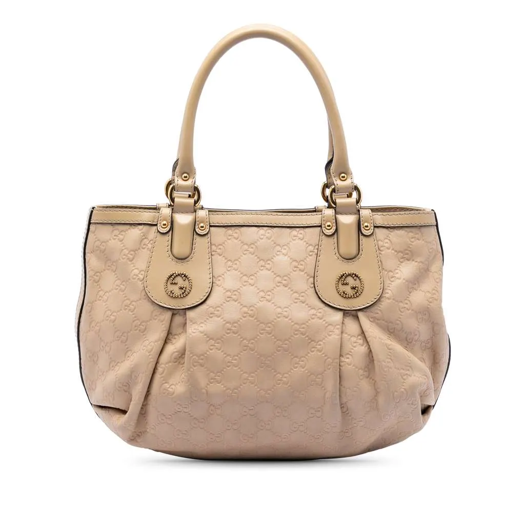 Gucci Guccissima Scarlett Tote Beige Leather Very good - Front View