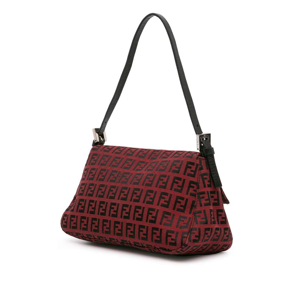 Fendi Mini Zucchino Canvas Mamma Forever Red Canvas Good condition - Back View