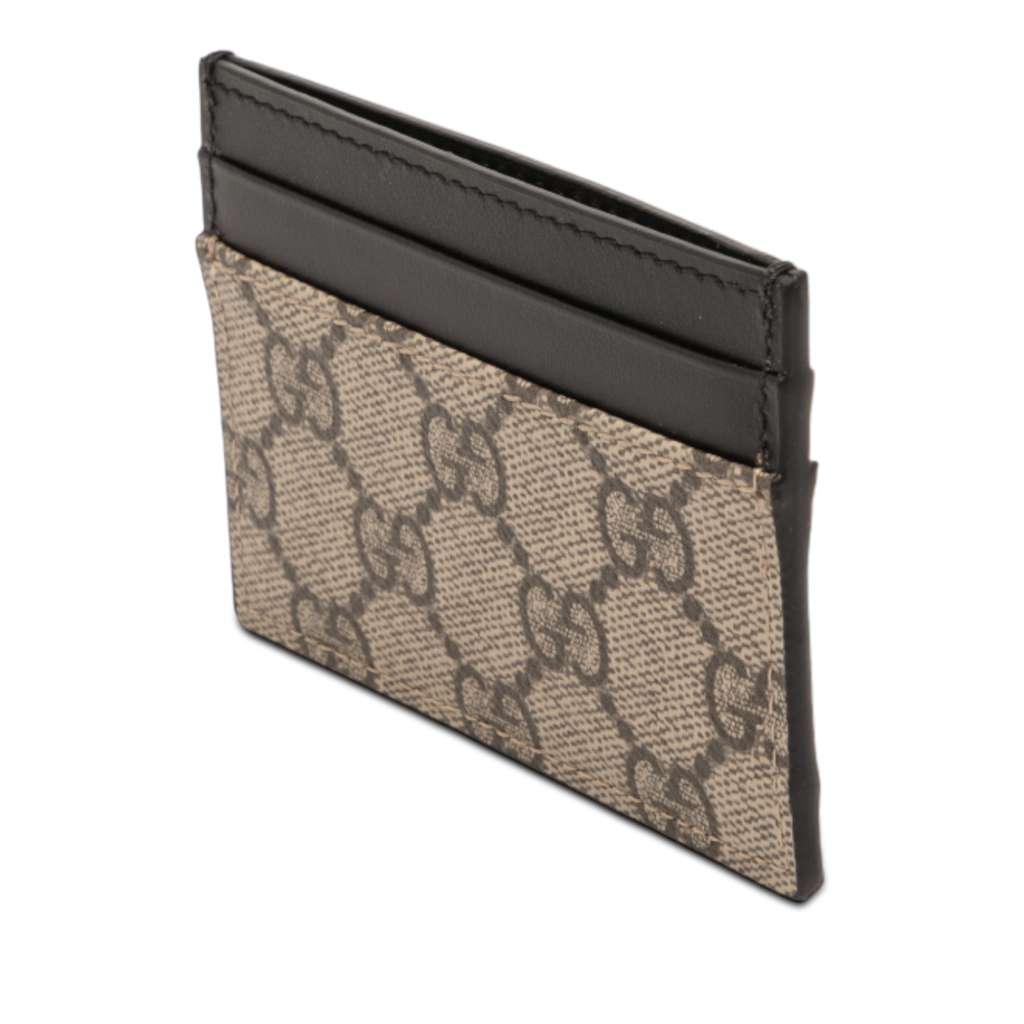 Gucci GG Supreme Card Holder Beige Very good condition - Back View