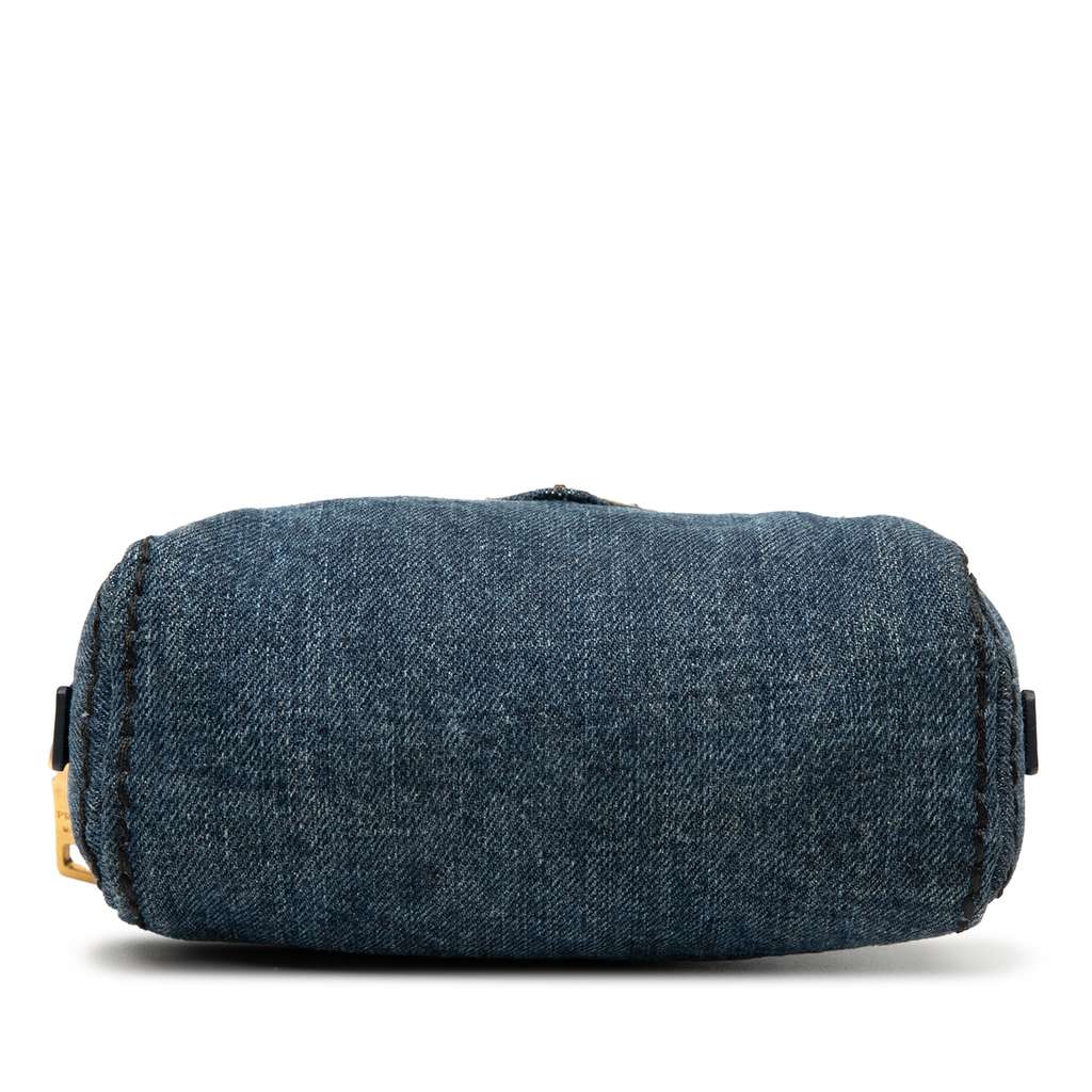 Prada Denim Cosmetic Pouch Blue Denim Good condition - Inside View