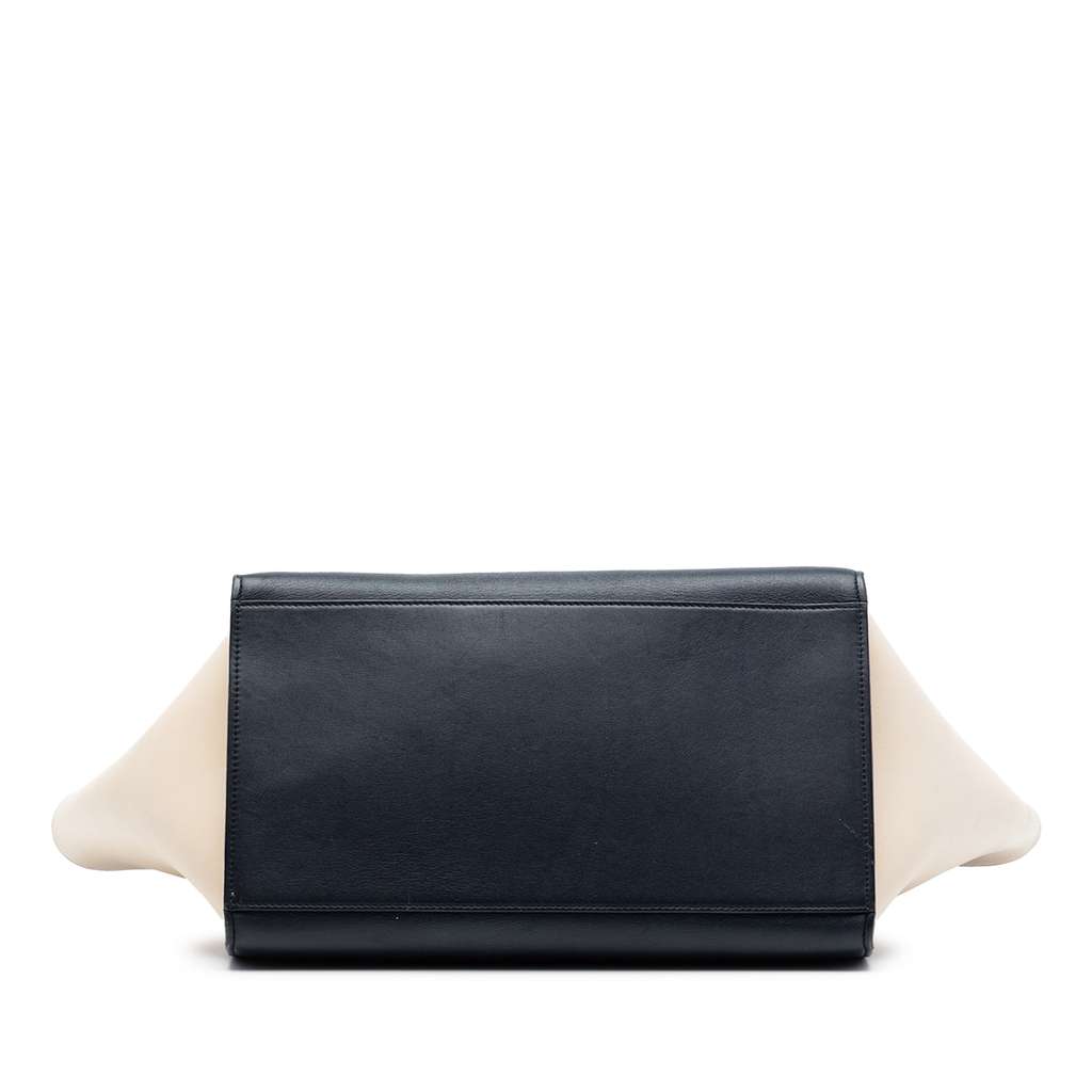 Celine Medium Bicolor Leather Trapeze Satchel Blue Leather Good condition - Inside View