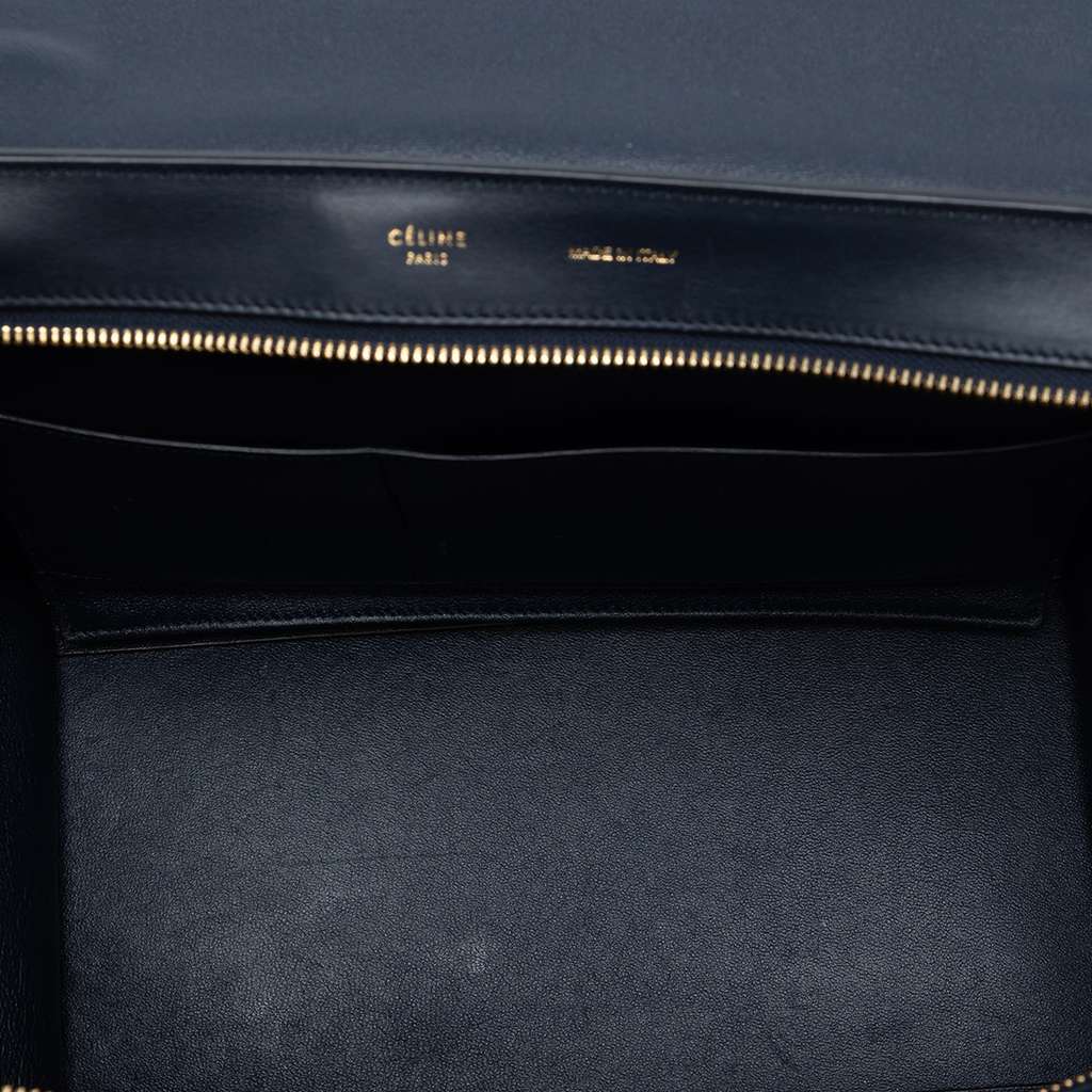 Celine Medium Bicolor Leather Trapeze Satchel Blue Leather Good condition - Model View