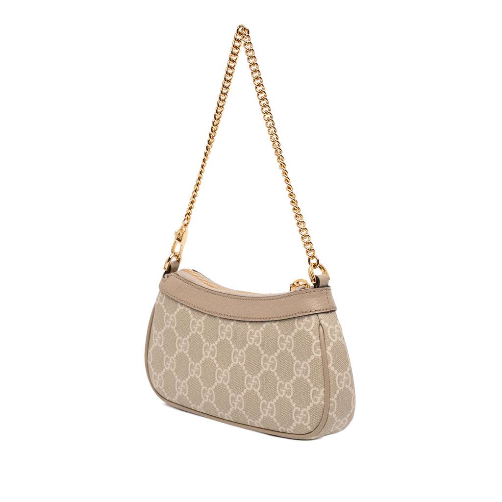 Gucci Small GG Supreme Ophidia Shoulder Bag Beige Good condition - Back View