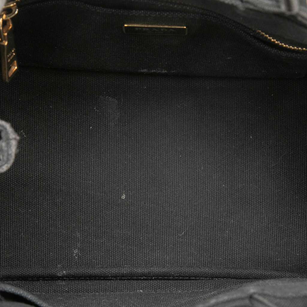 Prada Small Canvas Canapa Logo Satchel Black Canvas Good condition - Model View