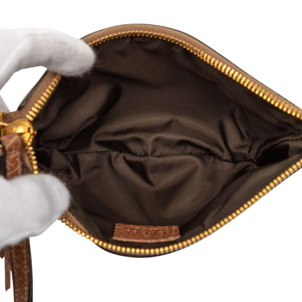 Gucci GG Canvas Bamboo Pouch Beige Good condition - Model View