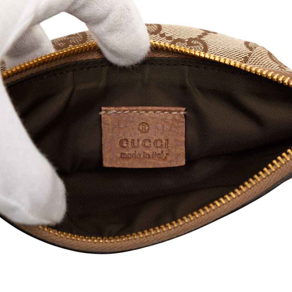 Gucci GG Canvas Bamboo Pouch Beige Good condition - Box View