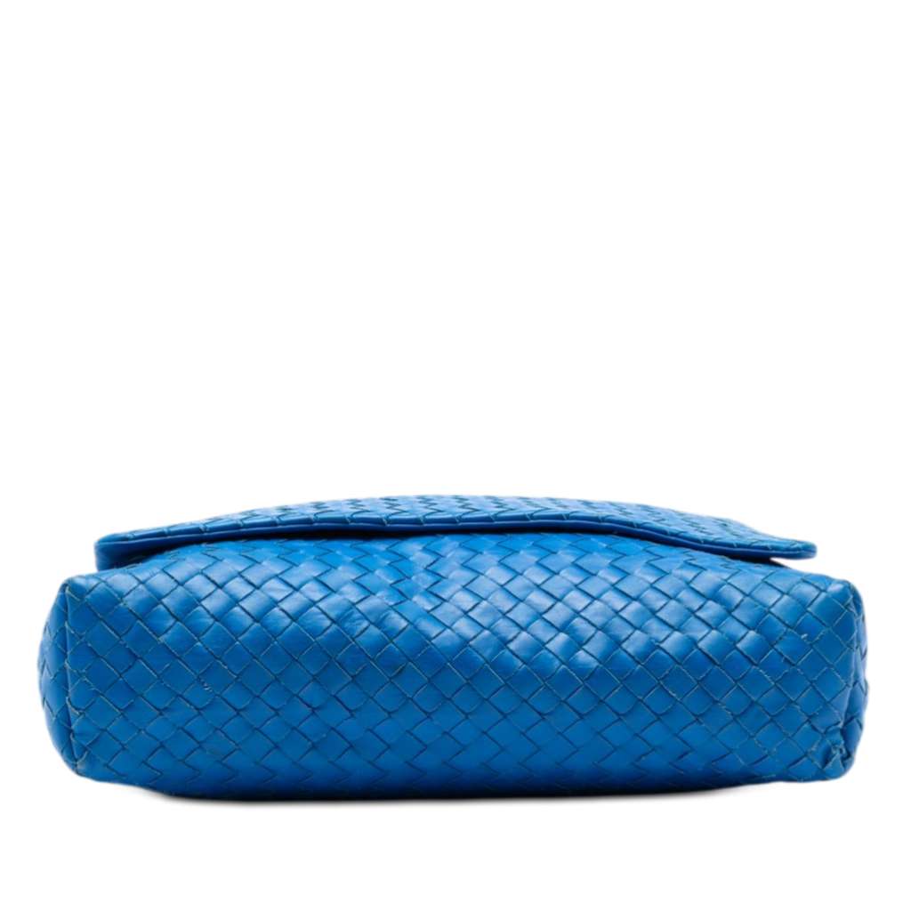 Bottega Veneta Nappa Intrecciato Flap Crossbody Blue Leather Good condition - Inside View