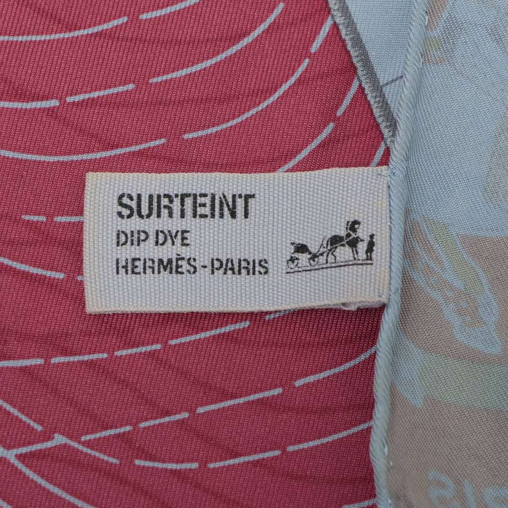 Hermès Dip Dye Carre en Carres Silk Scarf 90 Blue Silk Good condition - Back View