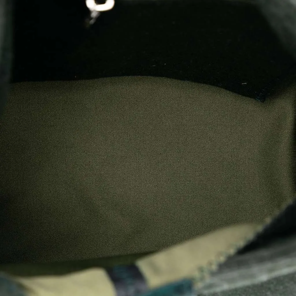 Fendi Cotton Shoulder Bag Green Cotton Very good - Model View