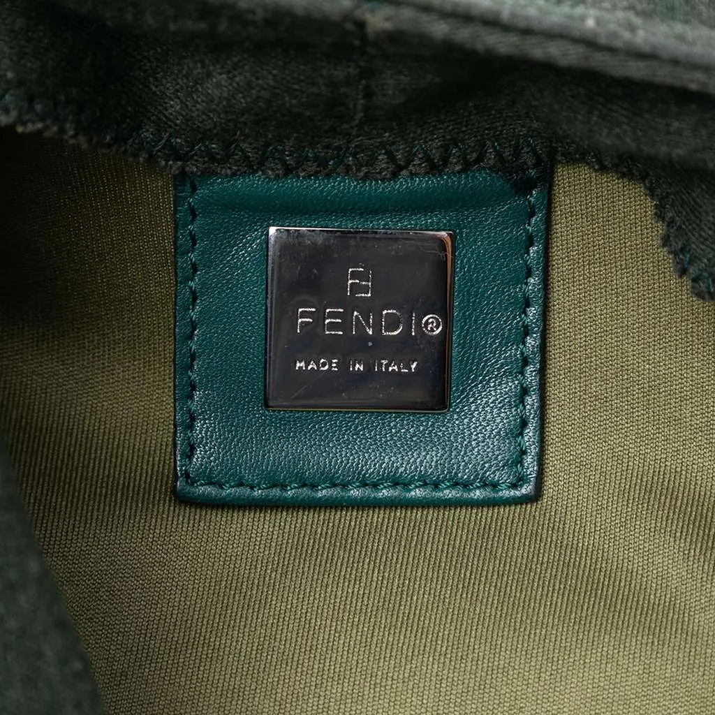 Fendi Cotton Shoulder Bag Green Cotton Very good - Box View