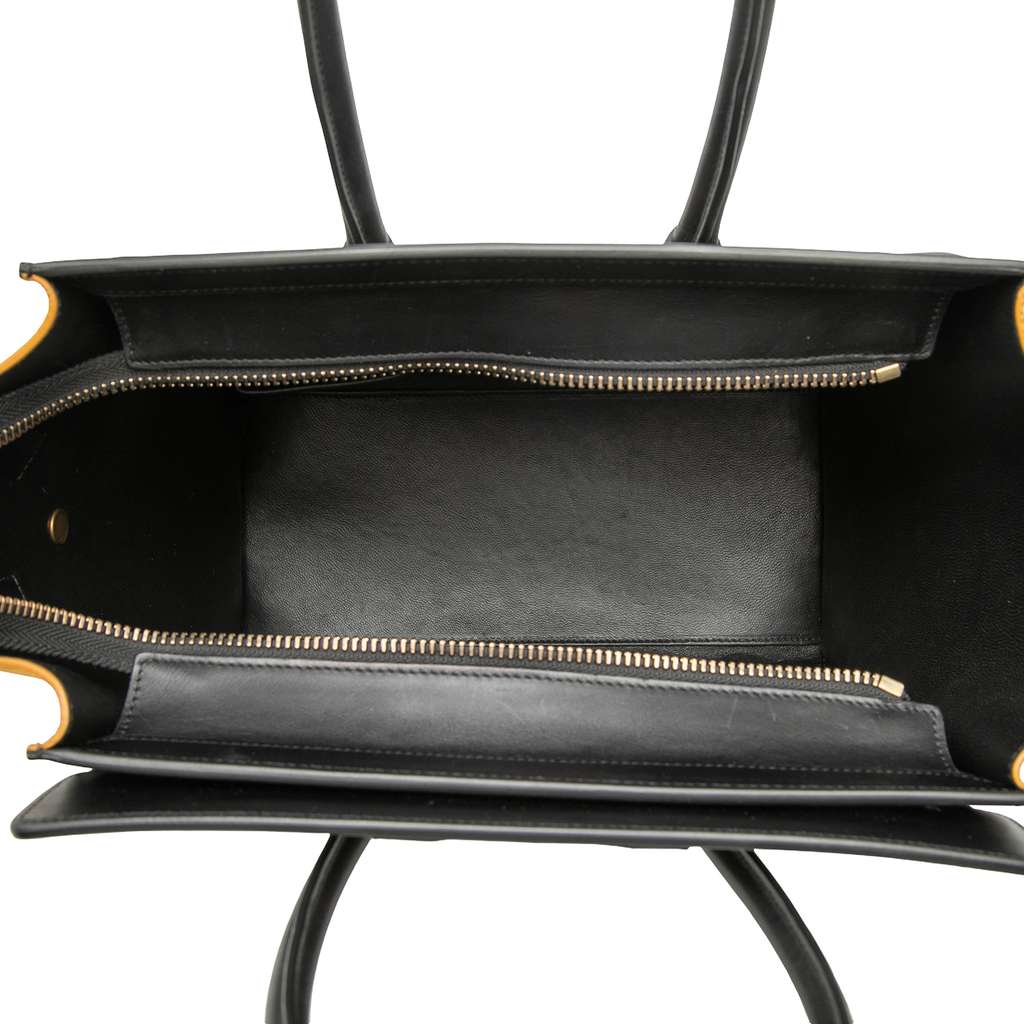 Celine Micro Tricolor Leather Luggage Tote Brown Leather Good condition - Model View