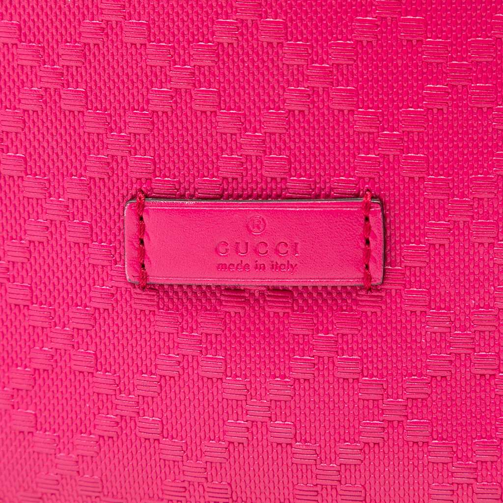 Gucci Diamante Leather Bright Bucket Bag Pink Leather Good condition - Box View