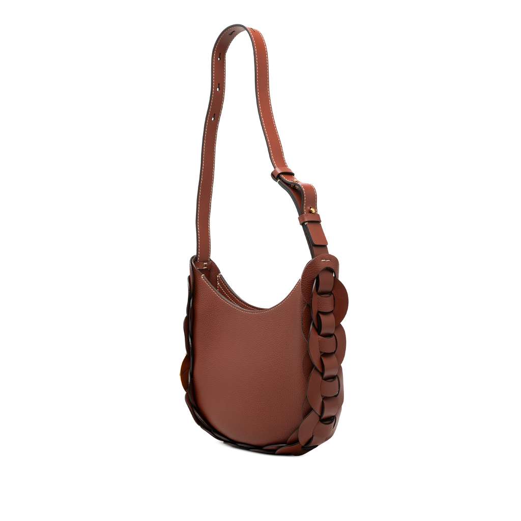 Chloé Small Grained Calfskin Darryl Hobo Brown Leather Good condition - Back View