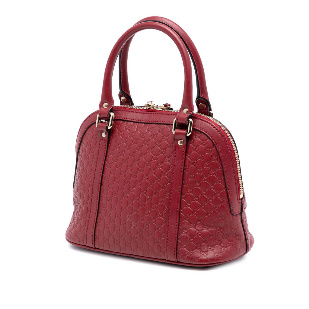 Gucci Mini Microguccissima Dome Satchel Red Leather Good condition - Back View