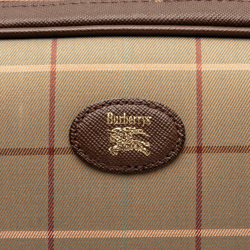 Burberry Vintage Check Canvas Clutch Brown Canvas Good condition - Box View