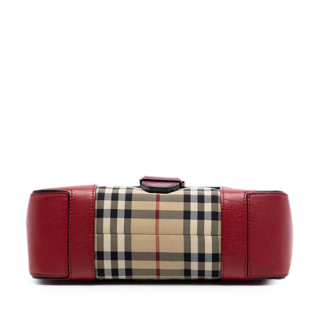Burberry Small Bicolor Leather and House Check Dickens Crossbody Red Leather Good condition - Inside View
