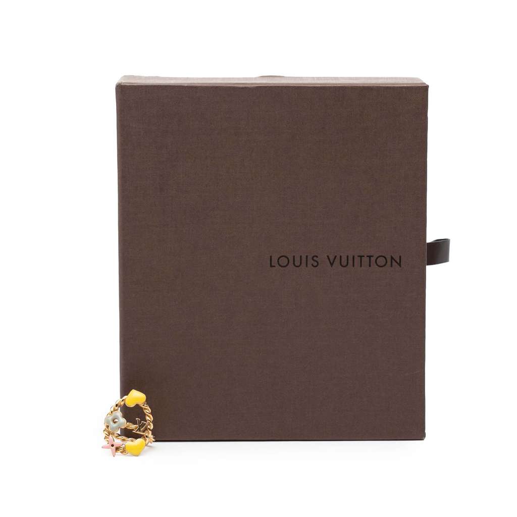 Louis Vuitton Gold Plated and Enamel Sweet Monogram Ring Gold Metal Good condition - Box View