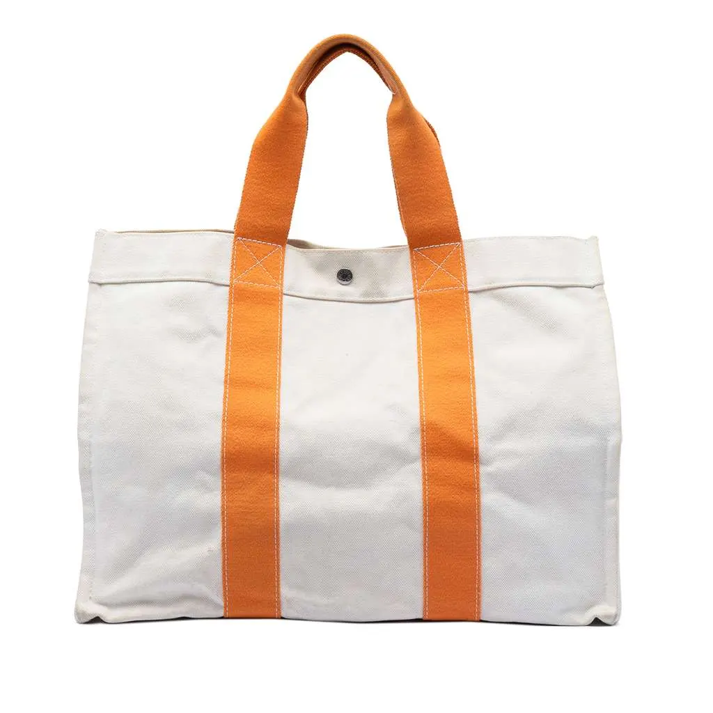 Hermès Toile Bora Bora Tote GM White Canvas Very good - Front View