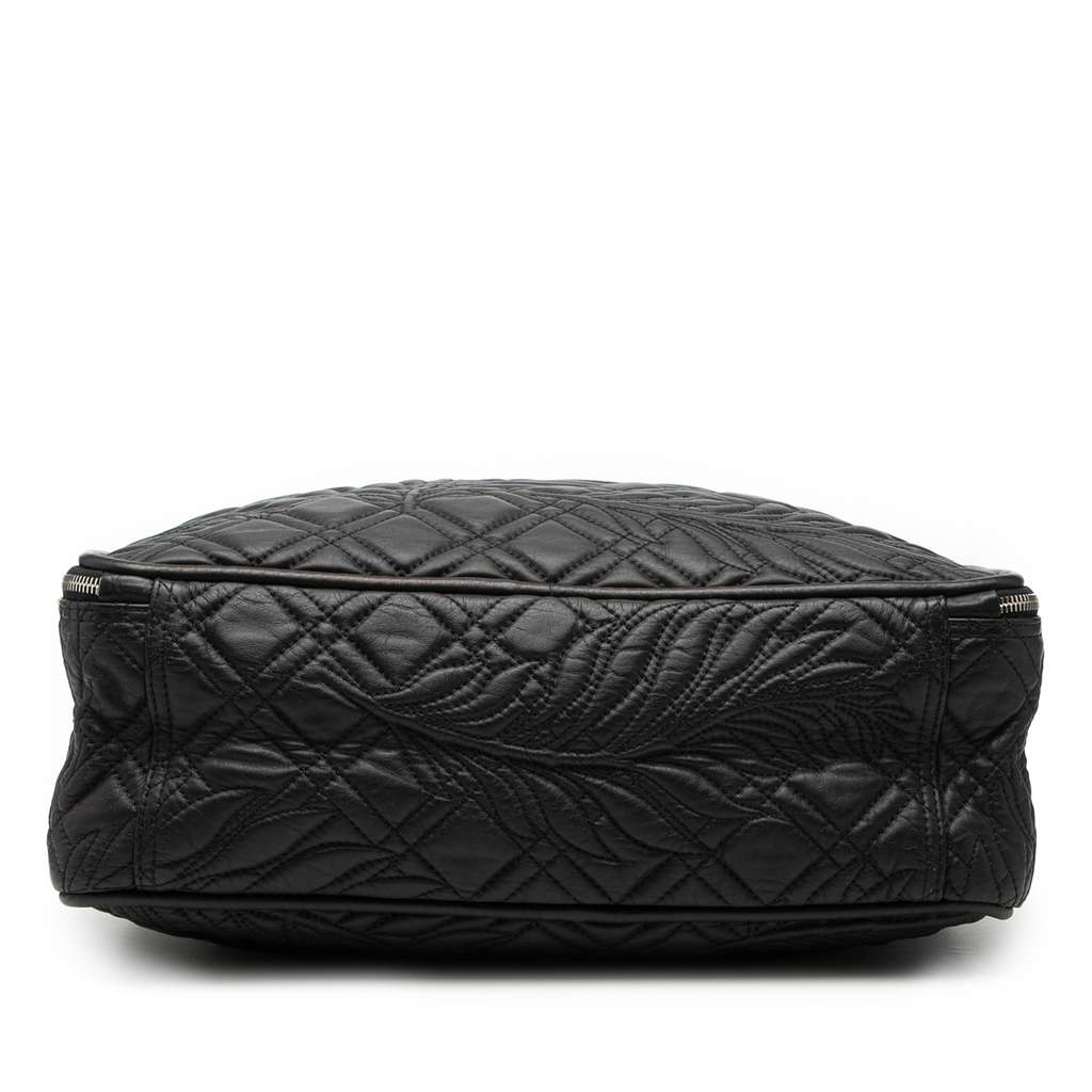 Balenciaga Medium Quilted Lambskin Blanket Square Satchel Black Leather Good condition - Inside View