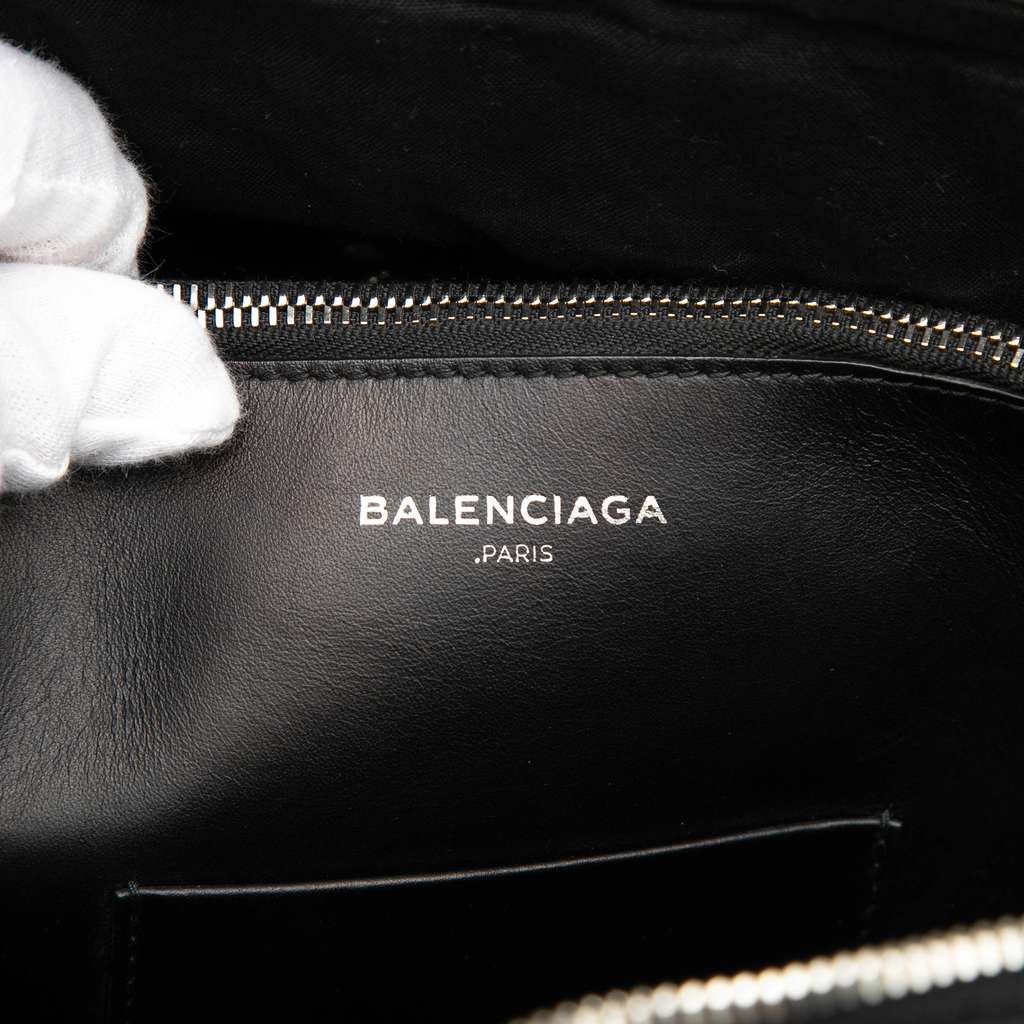 Balenciaga Medium Quilted Lambskin Blanket Square Satchel Black Leather Good condition - Box View
