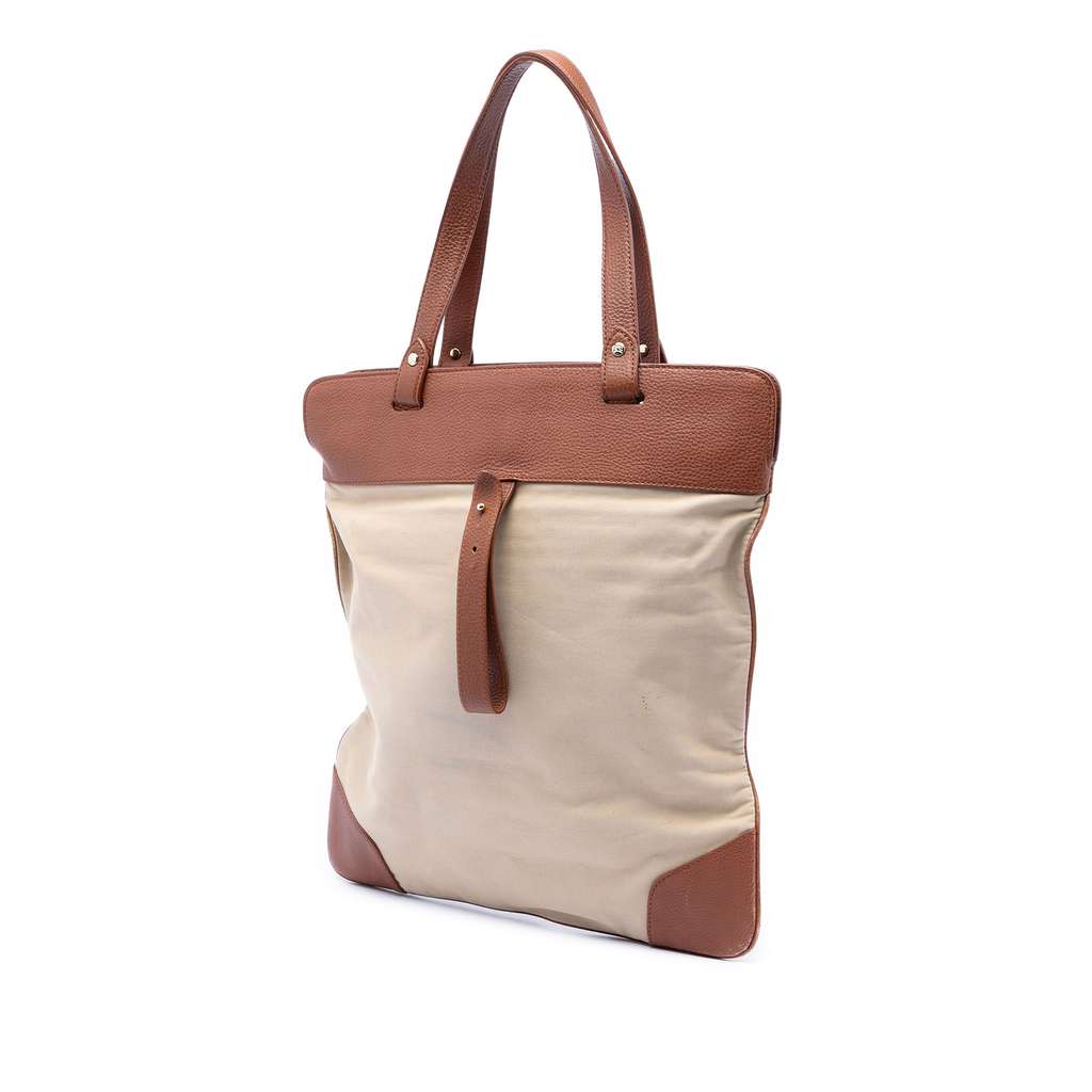 Burberry Canvas Stowell Roll Up Tote Brown Canvas Good condition - Back View