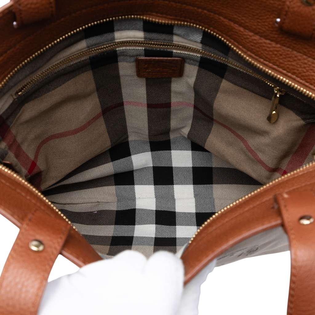 Burberry Canvas Stowell Roll Up Tote Brown Canvas Good condition - Model View