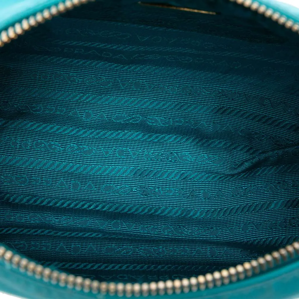 Prada Tessuto Shoulder Bag Blue Good - Model View