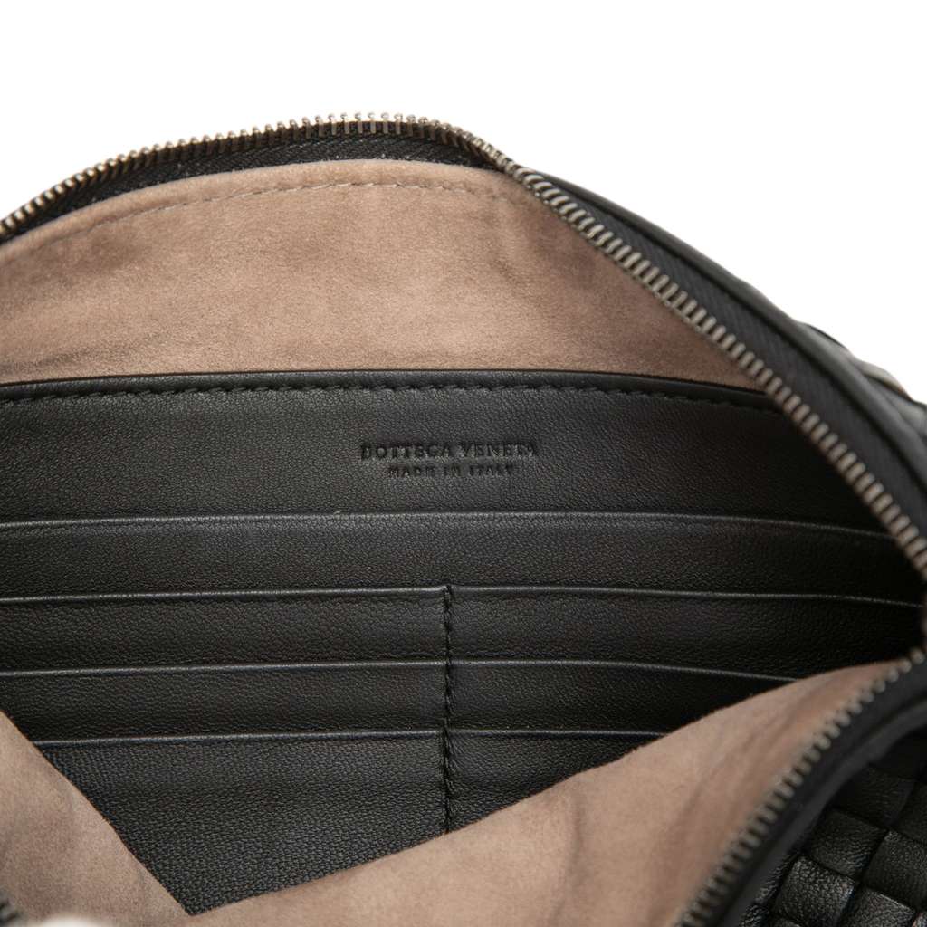 Bottega Veneta Nappa Intrecciato Chain Crossbody Black Leather Good condition - Box View
